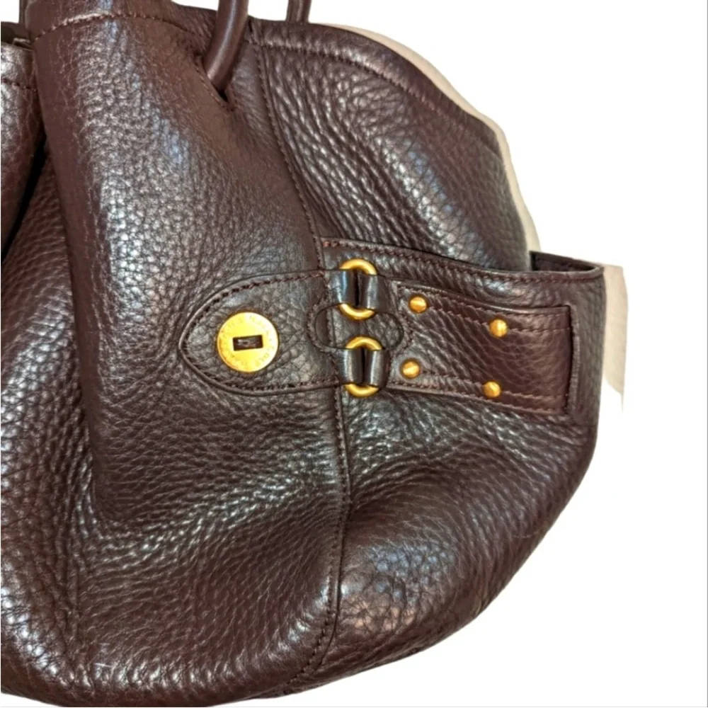 Cole Haan pebbled brown Leather Satchel